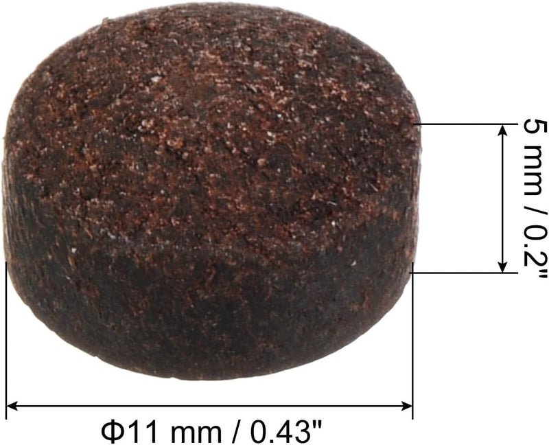 Laad afbeelding in Galerijviewer, Biljart keu tips 6 stuks 11 mm van rundleer bruin – vervangende pomeransen – biljart accessoires
