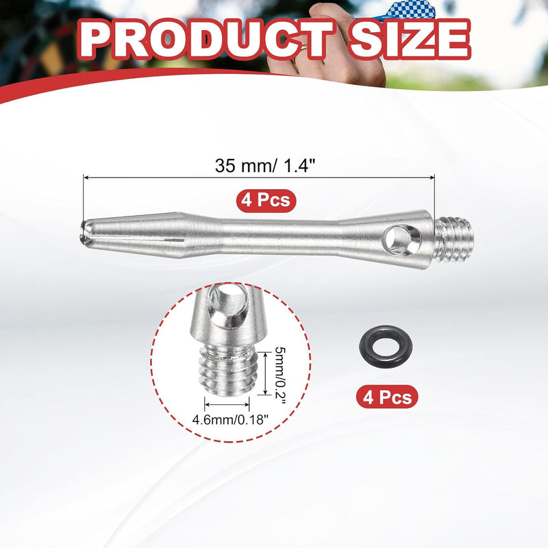 Laad afbeelding in Galerijviewer, Dartschachten 4 stuks 45 mm van aluminium geel met 2BA schroefdraad – dart shafts – dart accessoires
