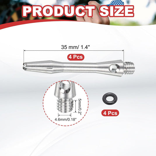 Dartschachten 4 stuks 45 mm van aluminium geel met 2BA schroefdraad – dart shafts – dart accessoires
