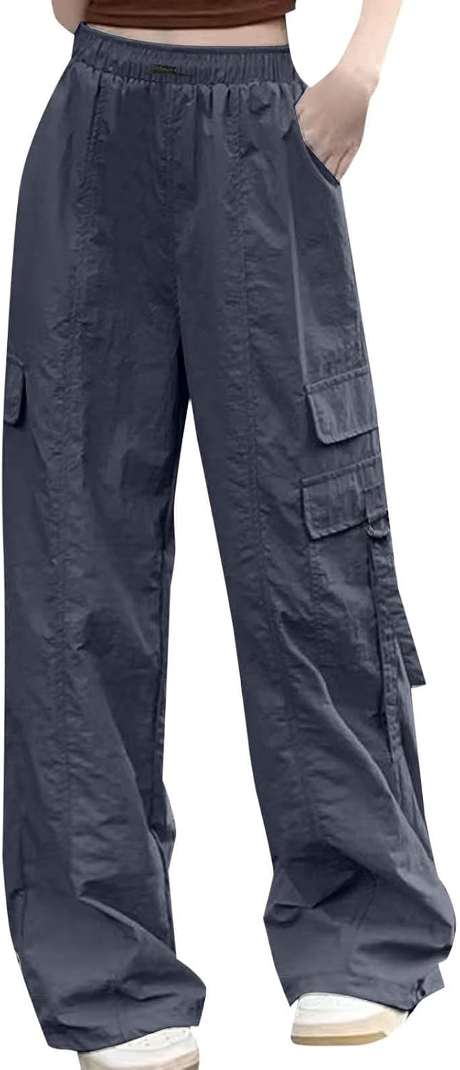 Laden Sie das Bild in Galerie -Viewer, Dames baggy cargobroek met wijde pijpen trekkoord en zakken – streetwear broek – joggingbroek
