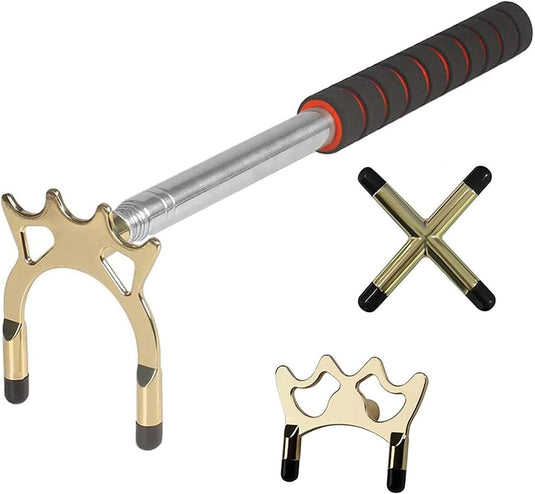 Uitschuifbare biljartkeu brug 35-150 cm – met 3 messing brugkoppen voor pool en snooker