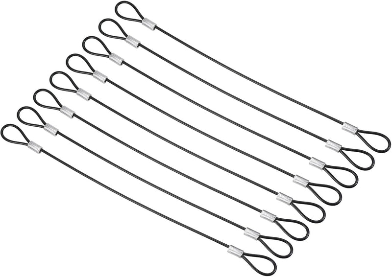 Carica immagine in Galleria Viewer, Stalen veiligheidskabel met dubbele lus 10 cm x 2 mm (8 stuks) - Gecoate borgkabel - Veiligheidskabel podiumverlichting &amp; bagage
