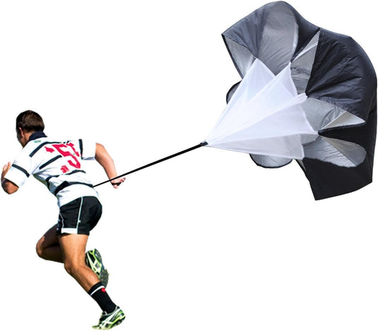 Weerstandsparachute 140 cm met verstelbare heupriem – sprinttraining – snelheidstraining – conditietraining