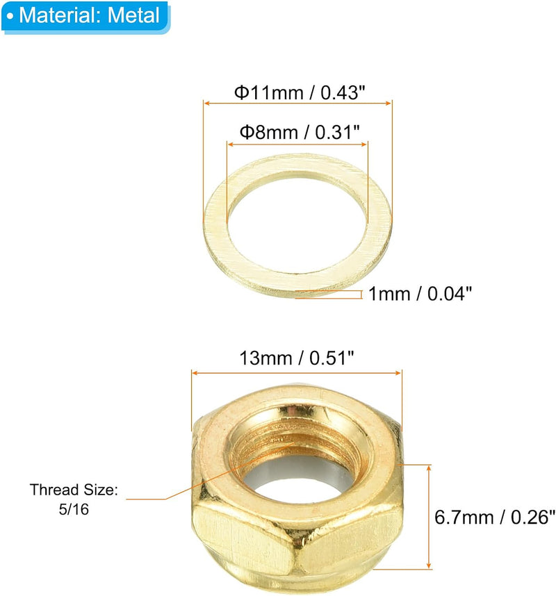 Laad afbeelding in Galerijviewer, Skateboard borgmoeren set 5/16 inch goud – asmoeren washers en spacers – longboard accessoires
