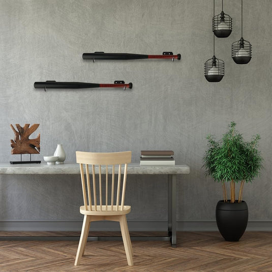 Honkbalknuppel wandhouders van transparant acryl – 2 paar