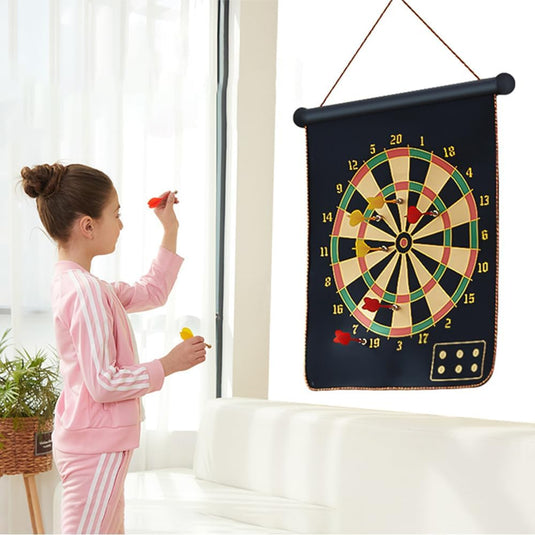 Dwustronna magnetyczna tarcza do darta z 6 bezpiecznymi rzutkami i 2 haczykami do zawieszenia – magnetyczny dart – gra zręcznościowa