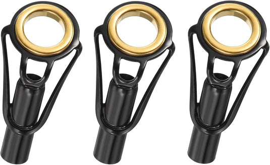 Hengel topogen 3 stuks 1 mm van roestvrij staal zwart-goud – hengeltop reparatieset – visaccessoires