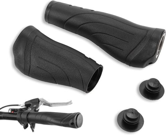 Ergonomische fietshandvatten 22 mm lang en kort zwart