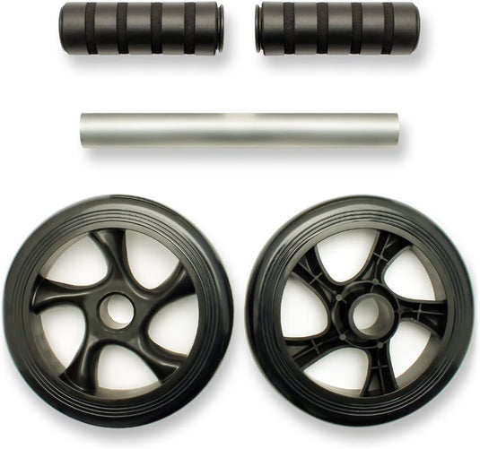 Ab roller met dubbele wielen en kniemat tot 150 kg – buikspiertrainer – ab wheel