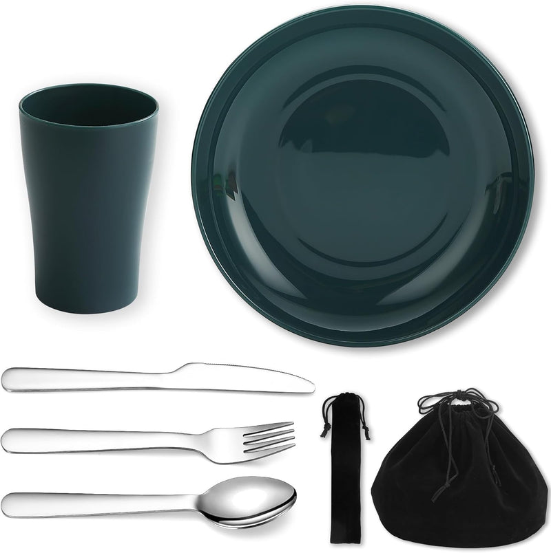 Laden Sie das Bild in Galerie -Viewer, Campingservies set 5-delig voor 1 persoon met tas
