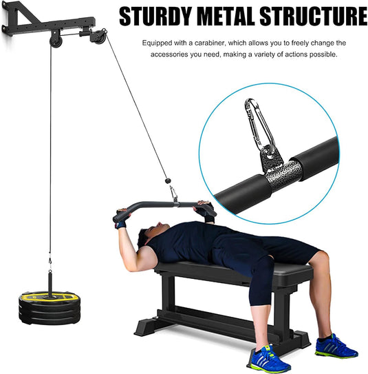 Barre de tirage latéral pour machine à câble 94 cm noire