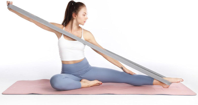 Load image into Gallery viewer, Lange fitnessbanden, stoffen fitnessbanden set van 3, weerstandsbanden met oefeninstructies en draagtas, antislip weerstandsbanden voor full-body workouts, yoga, pilates, krachttraining, fitness
