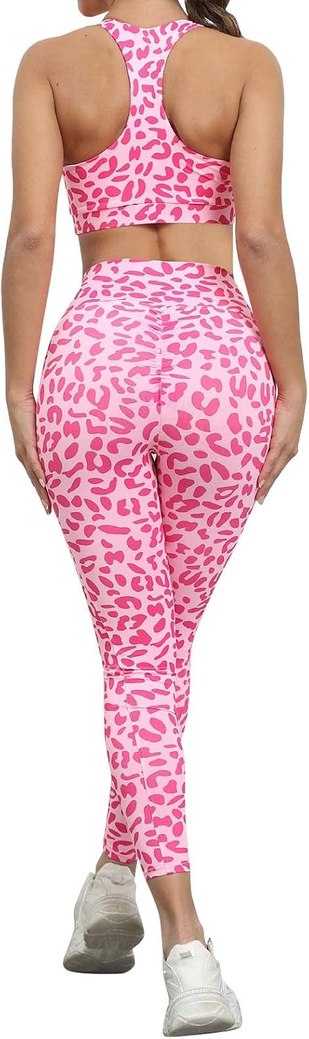 Load image into Gallery viewer, Dames sportlegging met luipaardprint hoge taille en aansluitende pasvorm – fitness legging – yogabroek
