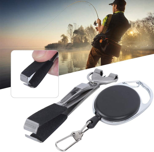 Multifunctioneel visgereedschap met lijnknipper en knopenmaker inclusief intrekbare sleutelhanger – knooptool – vliegvisaccessoires