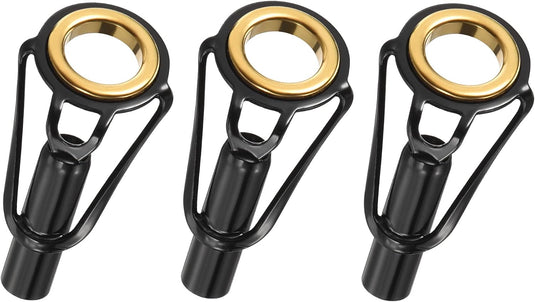 Hengel topogen 3 stuks 1 mm van roestvrij staal zwart-goud – hengeltop reparatieset – visaccessoires