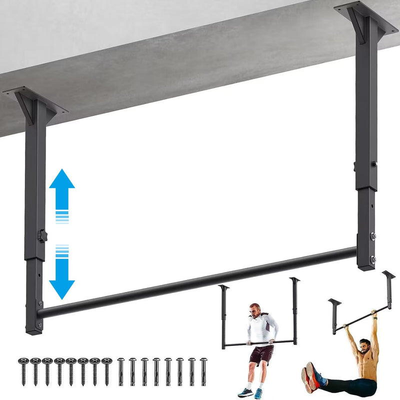 Load image into Gallery viewer, Ceiling-mounted pull-up bar with pulley system and multiple grip positions – pull-up bar – cable trainer

