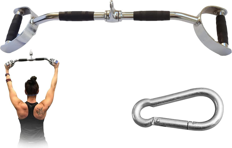 Laad afbeelding in Galerijviewer, Lat pulldown stang 72 cm met meerdere rubberen handgrepen – kabelstang – roeigreep
