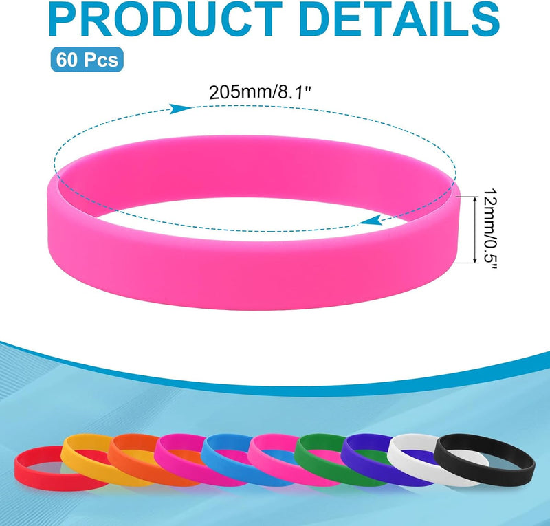 Chargez l'image dans la visionneuse de la galerie, Siliconen sport polsbandjes 205x12 mm (60 stuks) - Elastische rubberen armbanden - Event &amp; sportpolsbandjes
