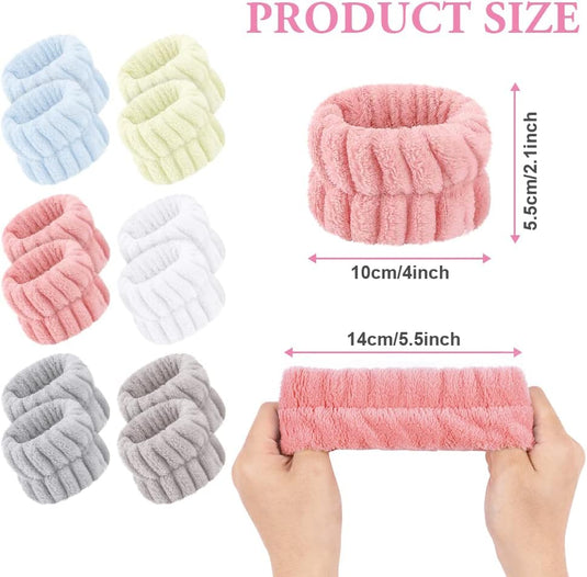 AOOWU Polsband, Elastische Microvezel, Gezichtswas, Cosmetica, Haarband, Spa-armbanden voor Absorberende Zweetband voor Vrouwen en Meisjes, Make-up, Pols, Gezichtsverzorging