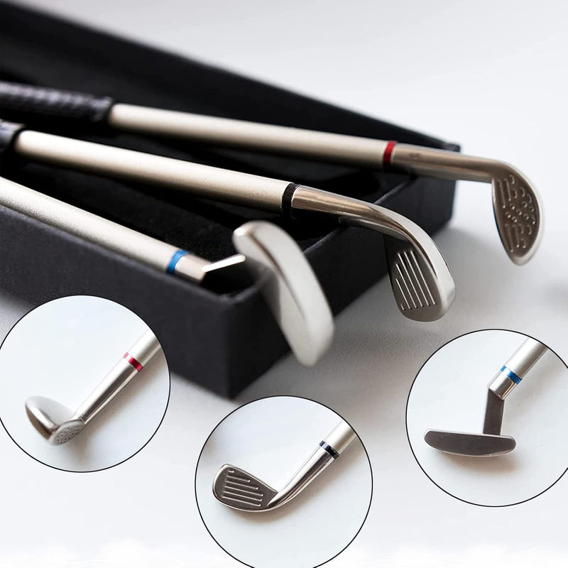 Load image into Gallery viewer, Mini Golf Putter Club Set Balpennen Golf Club Golfclubs 3 stuks mini-pen voor golfclub club decoratie briefpapier voor golfliefhebbers dames kinderen indoor spel
