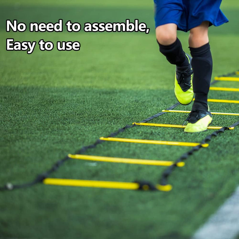 Load image into Gallery viewer, Gvolatee Voetbaltrainingsaccessoires, coördinatieladder, trainingsladder, met 12 kegels, 4 palen, voetbaltrainingsset, uitrusting, accessoires, voetbaltraining
