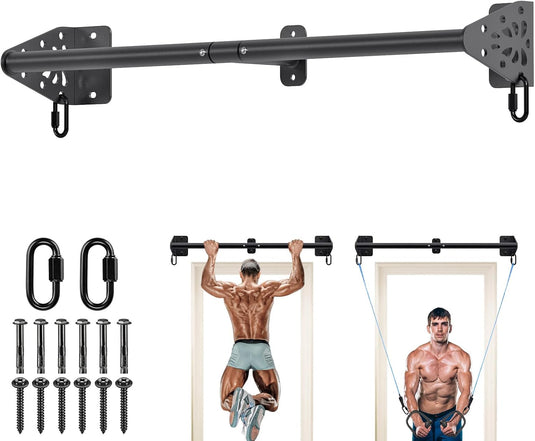 Optrekstang wandmontage 81 cm met gevoerde handgrepen tot 200 kg – pull-up bar – fitness stang