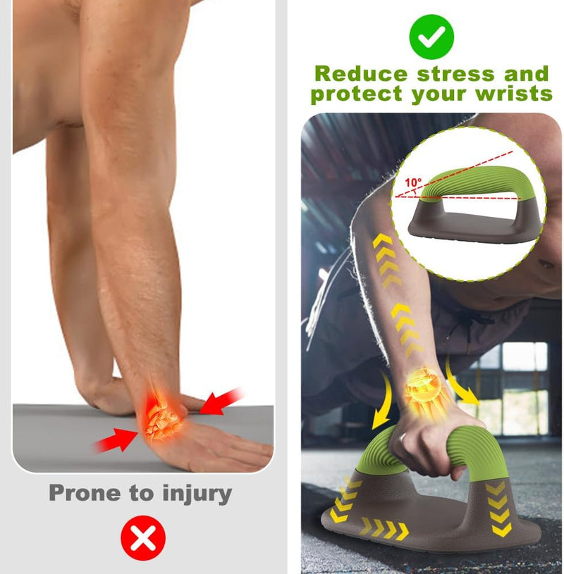 Chargez l'image dans la visionneuse de la galerie, Push-up bars met ergonomische zachte handgrepen en antislip basis – opdruksteunen – krachttraining
