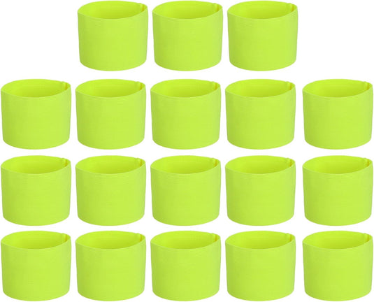 Elastische voetbal aanvoerdersband 33x7 cm (18 stuks) - Verstelbare kapiteinsband met klittenband - Aanvoerdersband sport & teamtraining