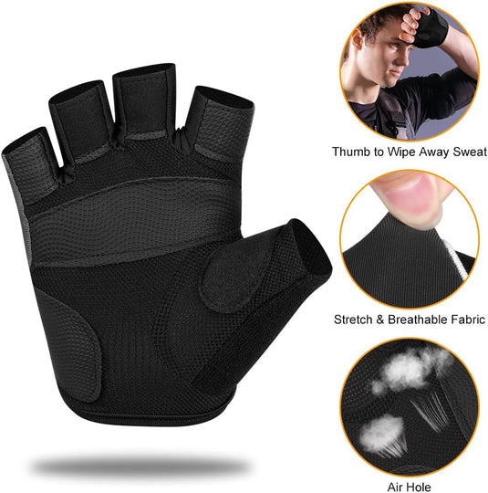 Gymhandschoenen met antislip grip en padding