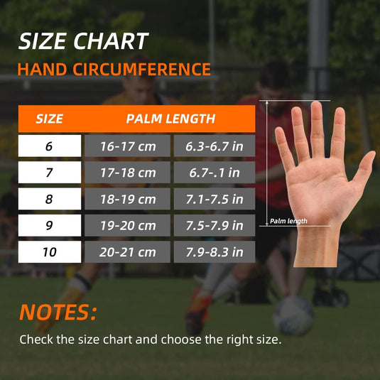 Voetbal Goalkeeper Handschoenen voor jongens, kinderen, volwassenen, voetbalkeeperset, premium keepershandschoenen, super grip en bescherming, maat 6/7/8/9/10