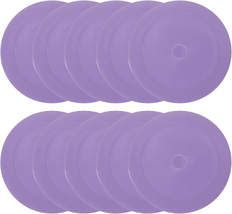 Laad afbeelding in Galerijviewer, Vloermarkers 10 stuks 15,5 cm antislip wit – platte trainingskegels – voetbal basketbal accessoires
