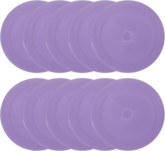 Vloermarkers 10 stuks 15,5 cm antislip wit – platte trainingskegels – voetbal basketbal accessoires