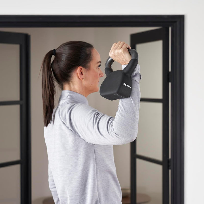 Load image into Gallery viewer, Athlyt - Neopreen gietijzeren kettlebell, zwart
