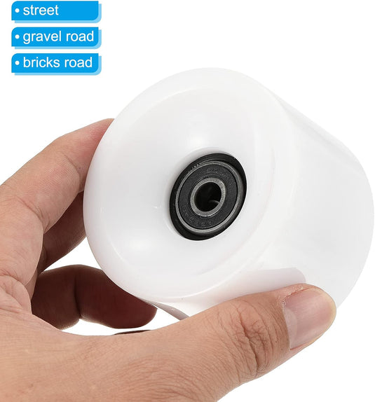 Longboard wielen 70 x 51 mm 78A met ABEC-9 lagers 4 stuks wit – cruiser skateboard wielen