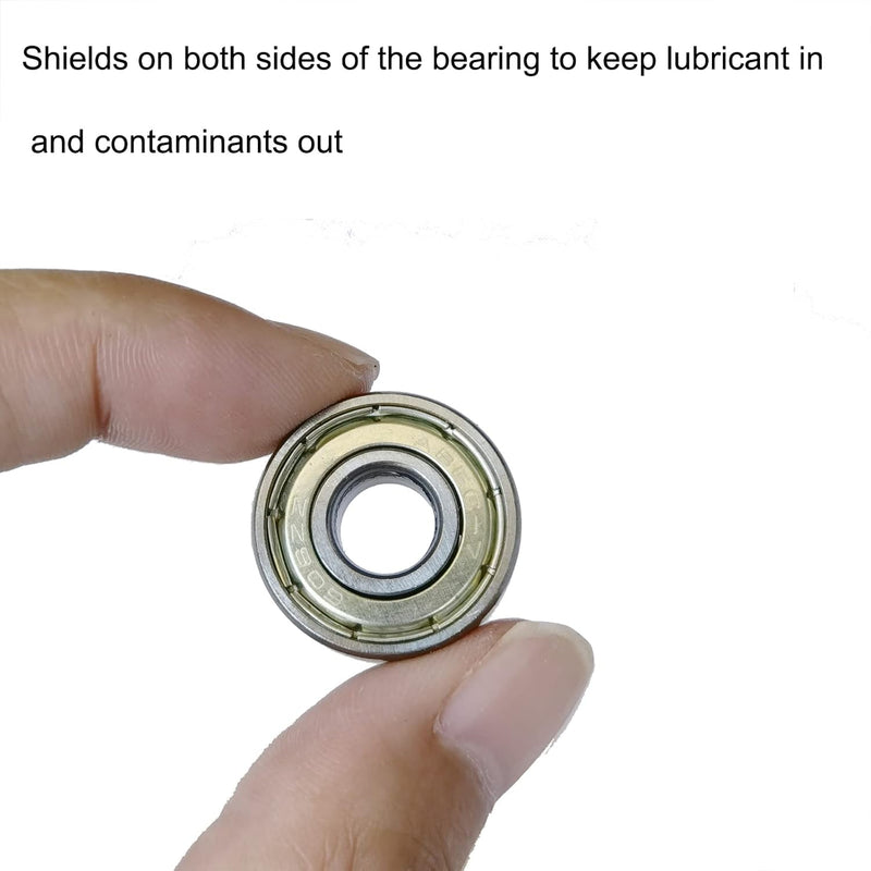 Load image into Gallery viewer, Tonmp 100 PCS 608-ZZ Ball Bearing - Double Metal Sealed Shielded Miniature Deep Groove Bearings for Furniture Wheel,Skateboards, Inline Skates, Scooters, Roller Blade Skates (8mm x 22mm x 7mm)
