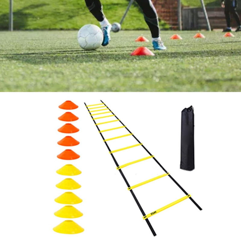 Chargez l'image dans la visionneuse de la galerie, Agility ladder 6 meter met 12 sporten en 10 pionnen – coördinatieladder – snelheidstraining
