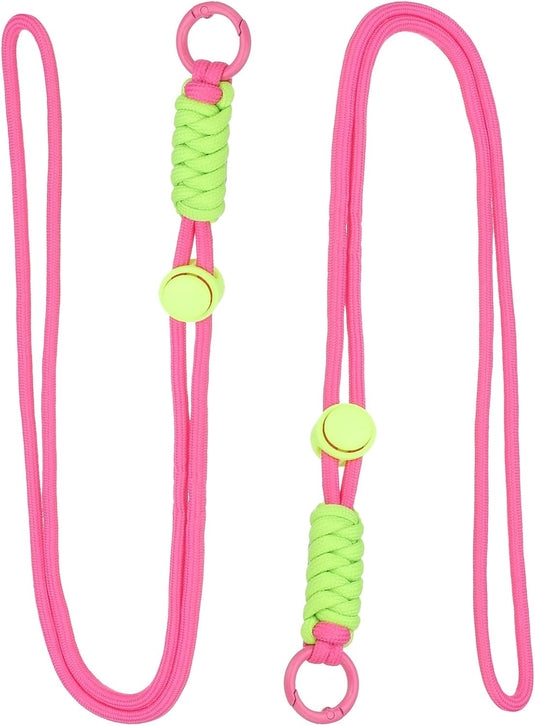 Paracord lanyards 2 stuks met sleutelring en clip – gevlochten sleutelkoord – outdoor accessoires