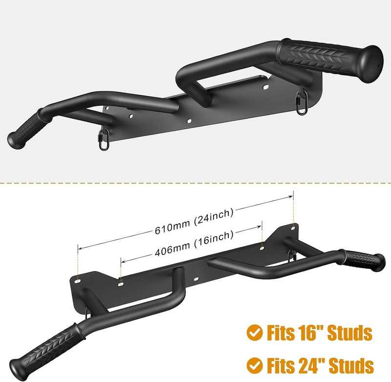 Chargez l'image dans la visionneuse de la galerie, Wandgemonteerde optrekstang met meerdere gripposities tot 272 kg – pull-up bar – krachttraining
