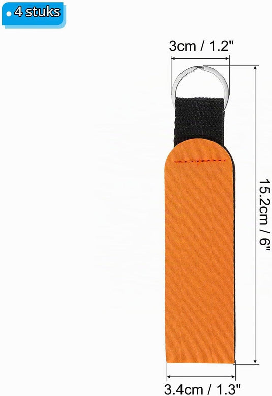 Drijvende sleutelhangers 4 stuks van neopreen met sleutelring – watersport sleutelhanger – kajak accessoires