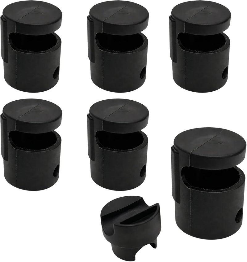 Laden Sie das Bild in Galerie -Viewer, Trampoline paaldoppen 8 stuks voor palen tot 25 mm zwart – eindkappen – trampoline accessoires
