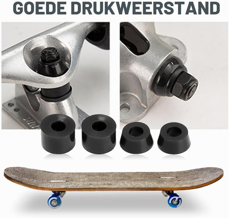Laad afbeelding in Galerijviewer, Skateboard bushings set - 4 stuks stuurrubbers standaard cilinder voor truck, longboard-accessoires reserveonderdelen cups, beste skateboardbushings om te vervangen, perfect
