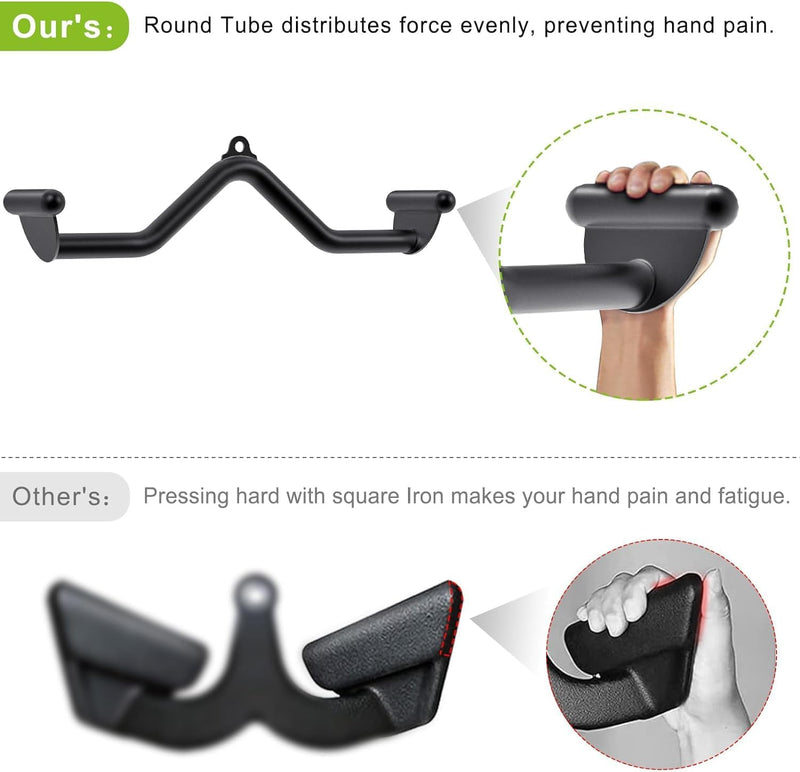 Załaduj obraz do przeglądarki galerii, Drążek do wyciągu górnego 81 cm z ergonomicznymi uchwytami, do 227 kg – drążek do wyciągu – akcesorium fitness
