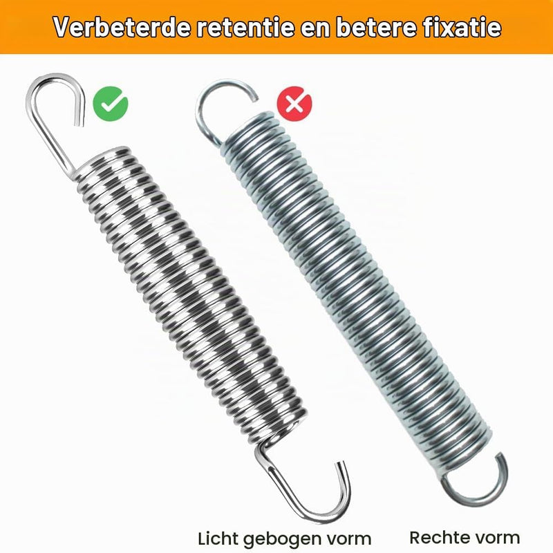 Laden Sie das Bild in Galerie -Viewer, Trampolineveren 8 stuks 140 mm met 2 T-haken – vervangingsveren – trampoline accessoires

