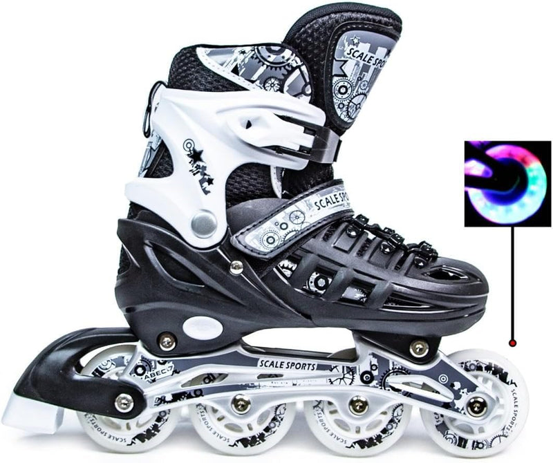 Load image into Gallery viewer, Adjustuble Rolschaatsen met oplichtende wielen voor kinderen en volwassenen - Kids Inline Roller laarzen met opbergtas voor peuters, rolschaatsen voor meisjes, jongens, professionals en

