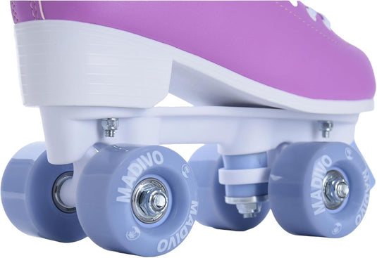 Madivo Pastel Klassieke retro rolschaatsen voor dames | ABEC-7 kogellagers | meisjes rolschaatsen, skeelers| blauw/koraal | maat 35, 36, 37, 38, 39, 40, 41