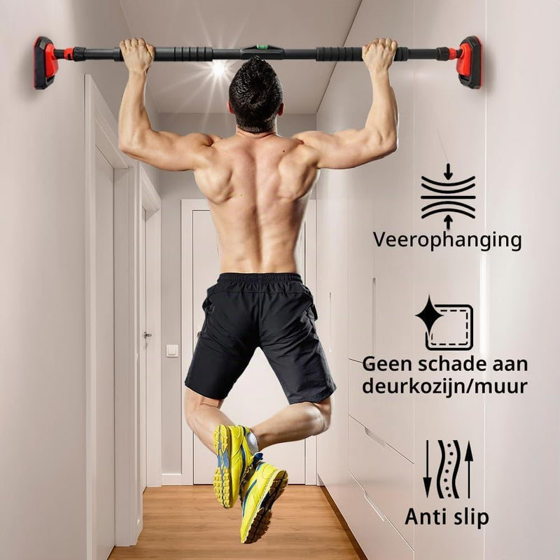 Laden Sie das Bild in Galerie -Viewer, Verstelbare optrekstang voor deurkozijn zonder boren tot 250 kg – pull-up bar – krachttraining
