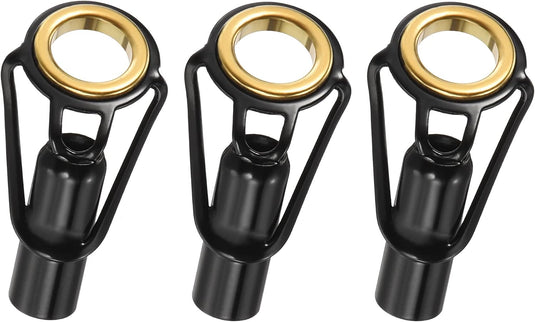 Hengel topogen 3 stuks 1 mm van roestvrij staal zwart-goud – hengeltop reparatieset – visaccessoires