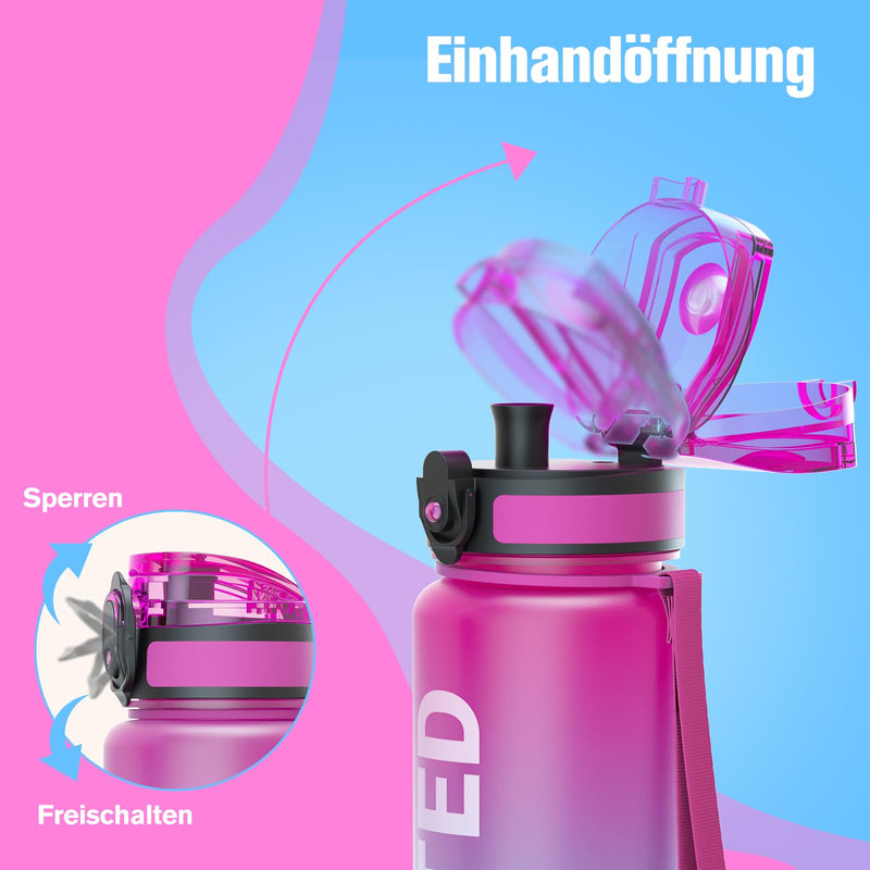 Load image into Gallery viewer, Drinkfles 750 ml BPA-vrij met tijdmarkeringen en lekvrije dop – waterfles – sportfles
