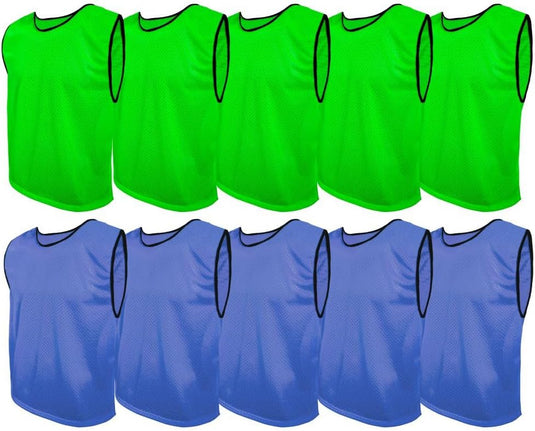 Training bibs set of 10 in 2 colours