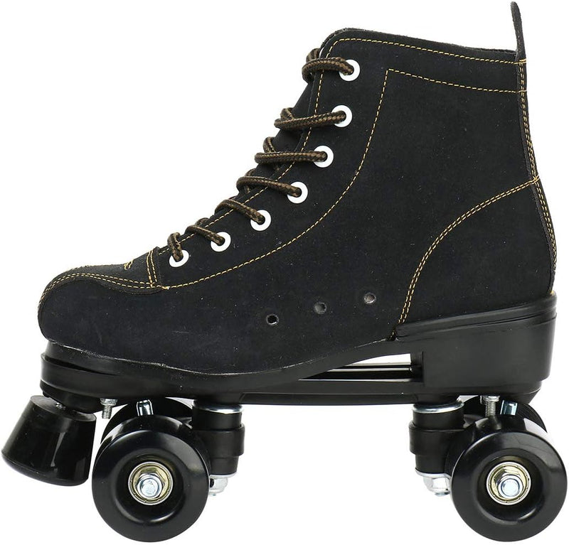 Load image into Gallery viewer, Rolschaatsen Dubbele rijschaatsen Verstelbare vierwielige rolschaatsen voor buiten, Schaatsen, maat 4.5/5.5/6.5/7/7.5/8/8.5/9.5/10.5 (zwart, 39=UK:6.5)
